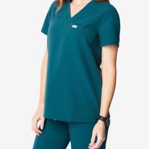 Figs scrubs Catarina one pocket scrub top, Caribbean blue XL Technical Collect
